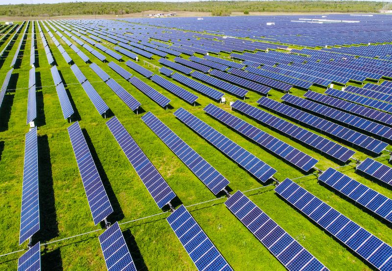 Utility-scale solar installation in the Saudi desert